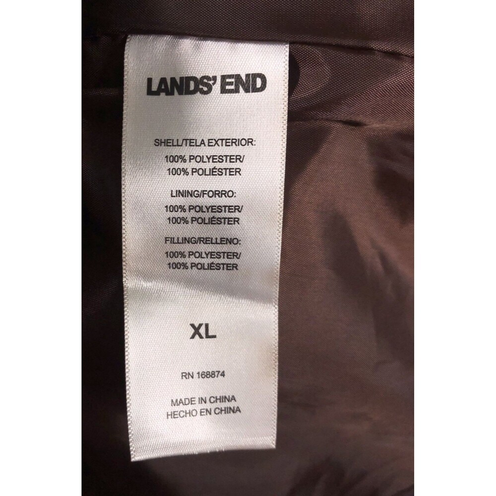 Lands End Quilted Vest Womens Size XL Brown Full Zip Pockets Outdoors NEW - Picture 7 of 7